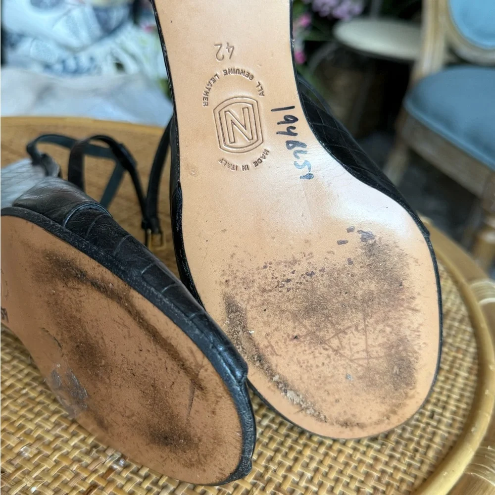 Black Wedge Sandals - Picture 7 of 11